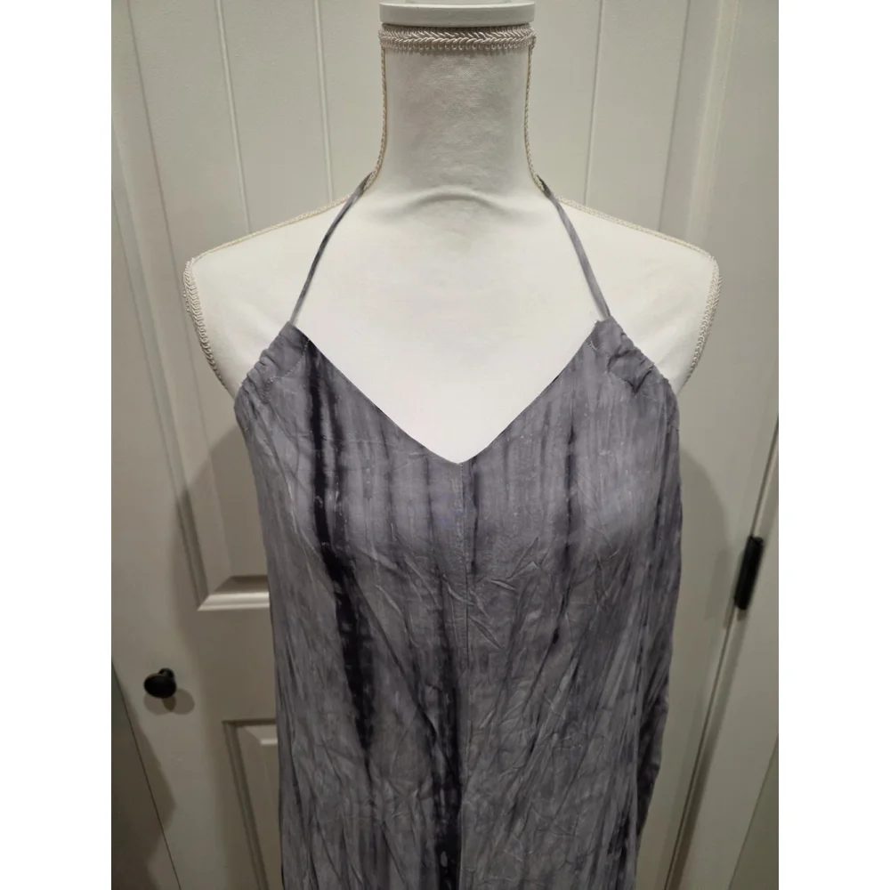 POL Halter Neck Adjustable Tie Dye Midi Dress Size Small NWOT Flowy Keyhole Back